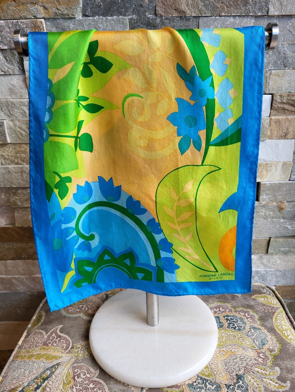 Adrienne Landau Studio Long Colourful 100% Silk Scarf